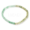 Dyed Rondelle Natural Malaysia Jade Beads Stretch Bracelets BJEW-JB05806-2