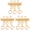 3Pcs 3 Holes Brass Slide Lock Clasps KK-BBC0027-60B-1