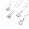 Cat Eye Sun Pendant Necklace with 304 Stainless Steel Cable Chains for Women NJEW-JN03974-1
