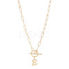 304 Stainless Steel Letter Pendant Necklaces NJEW-LP0001-52E-G-1