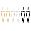 ANATTASOUL 3 Pairs 3 Colors Alloy Hollow Out Triangle Dangle Stud Earrings for Women EJEW-AN0003-03-1