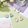 Enamel Heart Hoop Earrings JE1108C-5