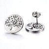 Tarnish Resistant 304 Stainless Steel Stud Earrings EJEW-H371-05P-2