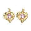 Brass Micro Pave Cubic Zirconia Pendants KK-P223-51G-01-2