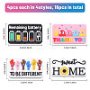 CHGCRAFT 16Pcs 4 Styles Rectangle with Word Food Grade Silicone Focal Beads SIL-CA0004-44-2