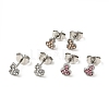 Rhinestone Gourd Stud Earrings with 316 Surgical Stainless Steel Pins EJEW-A081-04P-1