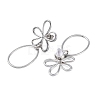 Non-Tarnish Hollow Flower 304 Stainless Steel Dangle Earrings EJEW-B052-01P-2