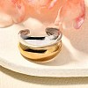 304 Stainless Steel Open Cuff Rings for Unisex RJEW-R010-06G&S-2