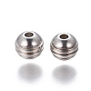 Tarnish Resistant 201 Stainless Steel Grooved Beads STAS-P239-04P-1