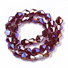 Electroplate Glass Beads Strands EGLA-Q118-8mm-B21-2