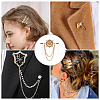 CHGCRAFT 4Pcs Crystal Rhinestone Helm with Chains Tassel Lapel Pin JEWB-CA0001-38KCG-6