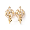 Brass Micro Pave Cubic Zirconia Ear Cuff Findings KK-F898-19C-G-1