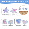 48Pcs 3 Style Translucent Electroplated Glass Cabochons EGLA-CA0001-11-2