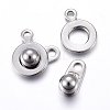 Non-Tarnish 201 Stainless Steel Snap Clasps X-STAS-C042-03P-1
