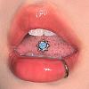 Sun 316L Surgical Stainless Steel with Synthetic Opal Tongue Rings FS-WGFD6E3-12-2