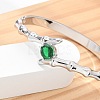 304 Stainless Steel Bangles with Rhinestone for Women BJEW-Z080-02P-2