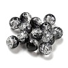Transparent Spray Painting Crackle Glass Beads GLAA-L046-01B-19-1