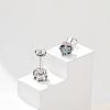 925 Sterling Silver Moissanite Rhinestone Stud Earrings EJEW-U042-05P-04-1
