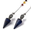 Natural Lapis Lazuli Pointed Hexagonal Cone Dowsing Pendulums G-Q184-03D-AS-1
