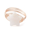 Natural Shell Finger Rings RJEW-TA00227-01-3