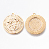 Brass Micro Pave Clear Cubic Zirconia Pendants KK-N232-171G-NF-2