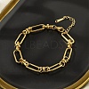 304 Stainless Steel Oval Link Chain Bracelets for Women BJEW-P348-01C-G-1