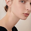 4Pair 4 Style Safety Pin & Ring 304 Stainless Steel Hoop Earrings for Women EJEW-SZ0001-84-2