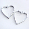 Rack Plating Alloy Heart Open Back Bezel Pendants PALLOY-S047-12B-FF-1