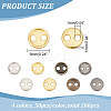 200Pcs 4 Colors Alloy Mini Buttons BUTT-FG0001-19-2