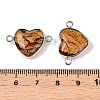 Natural Picasso Jasper Love Heart Pendants G-T138-205J-P-3
