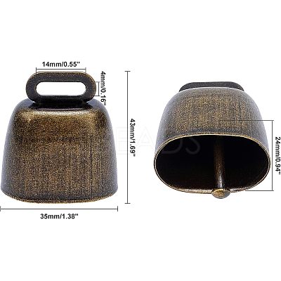 Retro Iron Bell Pendants IFIN-NB0001-28-1