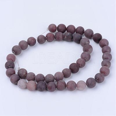 Natural Purple Aventurine Beads Strands G-Q462-8mm-15-1