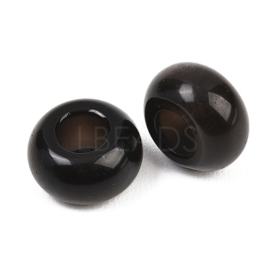 Natural Silver Obsidian European Beads G-G740-14x8mm-44-1