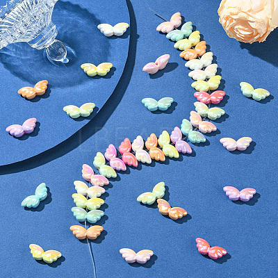 100Pcs Opaque UV Plating Acrylic Beads PACR-PA0001-01-1