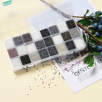 600G 24 Colors Glass Seed Beads SEED-JP0008-01-2mm-1