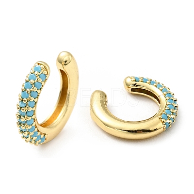 Cubic Zirconia C-Shaped Cuff Earrings EJEW-G295-19G-03-1