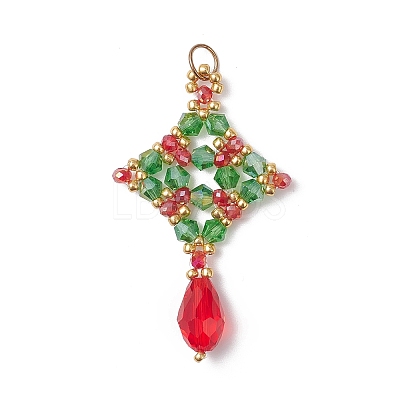 Christmas Glass Pendants PALLOY-MZ01051-01-1