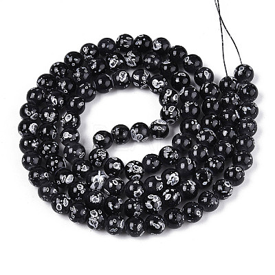 Baking Paint Glass Beads Strands DGLA-N015-8mm-10-1
