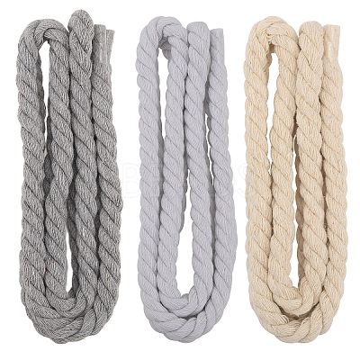 3 Bags 3 Colors 3-Ply Twisted Macrame Cotton Cord OCOR-CA0001-30-1