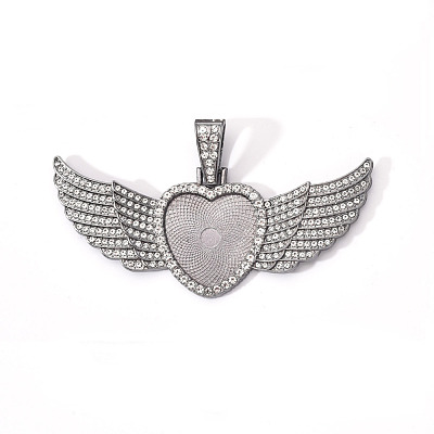 Alloy Pendant Cabochon Settings X-PALLOY-S107-002B-RS-1