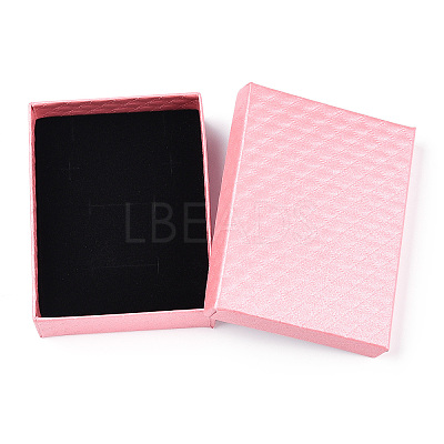 Rhombus Textured Cardboard Jewelry Boxes CBOX-T006-01K-1