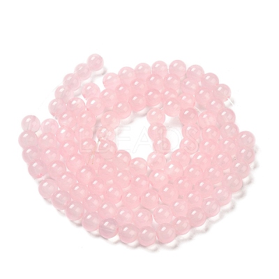 Baking Paint Imitation Jade Glass Round Bead Strands X-DGLA-Q021-8mm-45-1