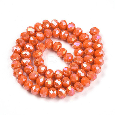 Electroplate Glass Beads Strands EGLA-A034-P8mm-B29-1