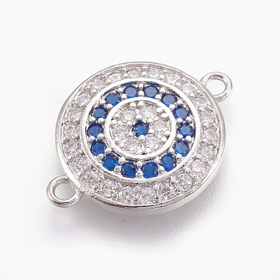 Brass Micro Pave Cubic Zirconia Links ZIRC-O026-06P-NR-1