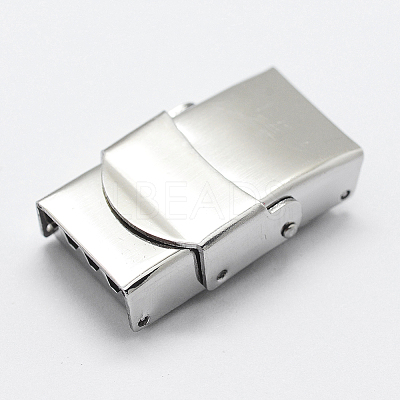 Tarnish Resistant 201 Stainless Steel Watch Band Clasps STAS-K173-01C-1