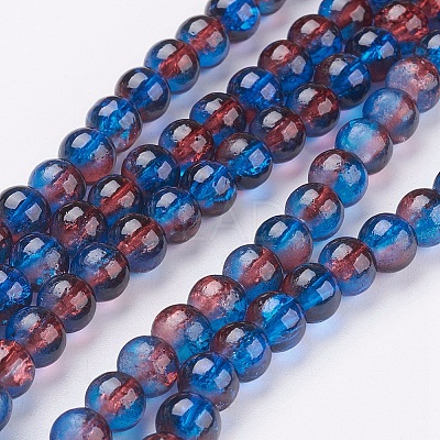 Crackle Glass Beads Strands X-CCG-Q002-6mm-12-1