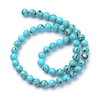 Assembled Synthetic Turquoise and Shell Beads Strands G-S212-8mm-03-1