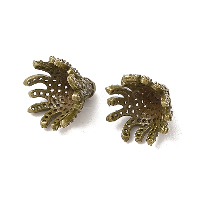 Brass Micro Pave Clear Cubic Zirconia Bead Caps LS-ZIRC-P085-11AB-1