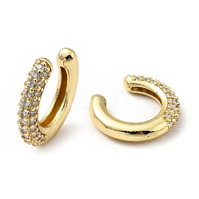 Cubic Zirconia C-Shaped Cuff Earrings EJEW-G295-19G-04-1