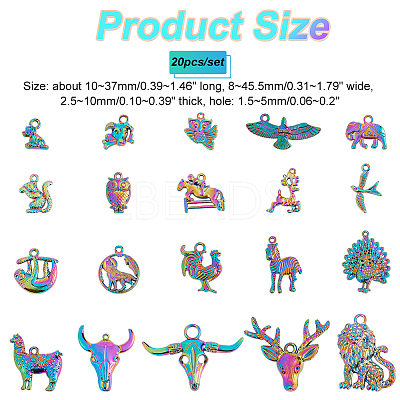 Animal Theme Alloy Pendant Sets FIND-HY0001-48-1